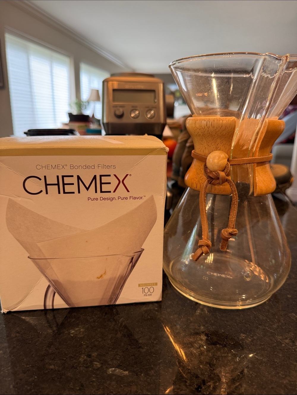 Chemex Classic Glass Coffee Maker with Wood Collar - Brown